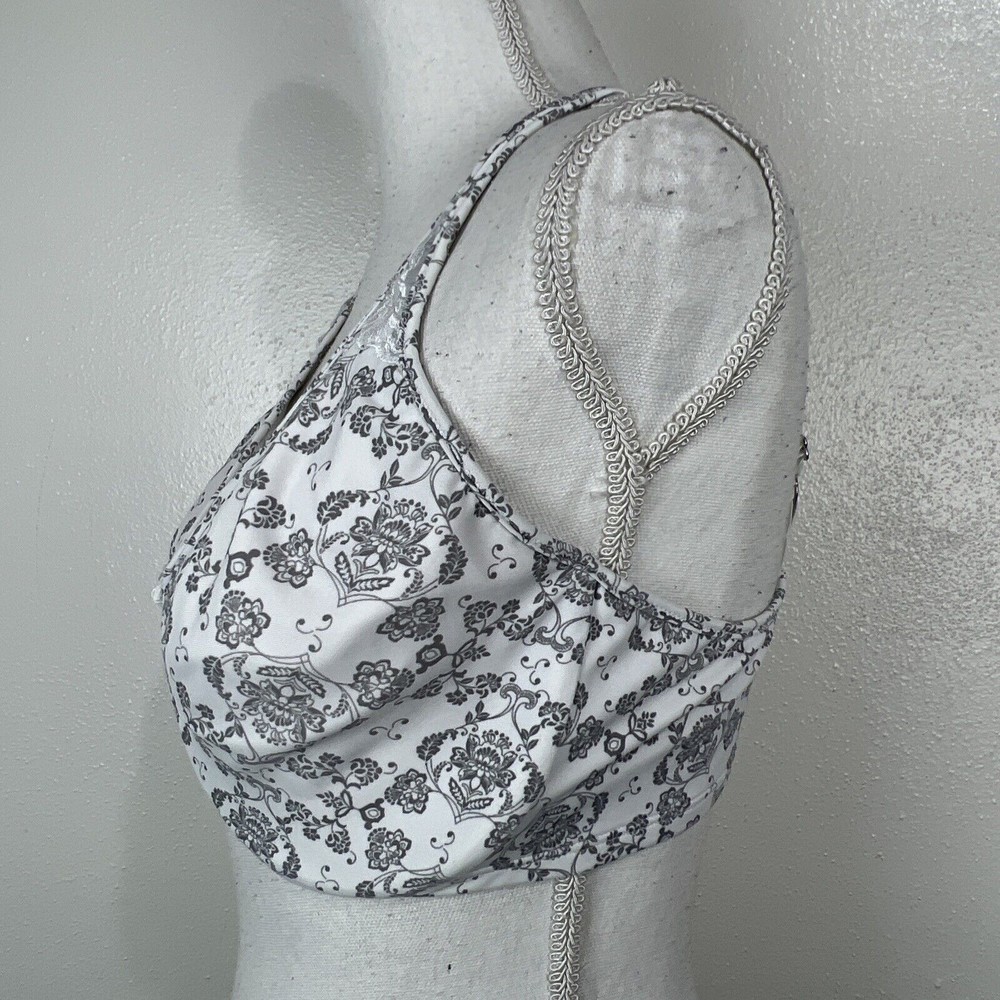 Bali Bra Women 38DD Black White Floral Print Wired Unpadded - Picture 7 of 13